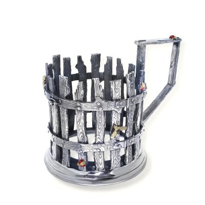 Q0066-13013, Подстаканник "Лето" (Ag 925, позолота, эмаль) 290,00 гр.