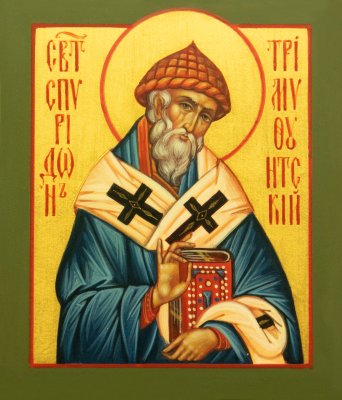 Y0678-97017, Икона "СВЯТИТЕЛЬ СПИРИДОН ТРИМИФУНТСКИЙ" 9х10,5 2 кат.