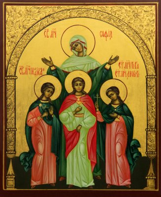Y0911-97003, Икона "Вера, Надежда, Любовь и мать их София" 13х16 2 кат.