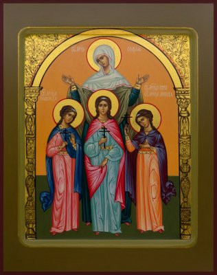 Y0911-97004, Икона "Вера, Надежда, Любовь и мать их София" 22 х 28 4 кат.