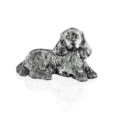 T0011-10001, Сувенир "Коккер-спаниель", серебро 925 25,48 гр. 35х21х10 мм 