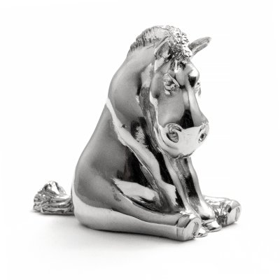 T0092-81001, Сувенир "Лошадка" (латунь, серебрение) 21 гр. 28,5х14 мм.