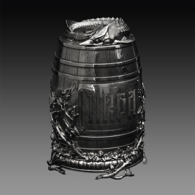 Q0164-10001, Икорница "Бочонок" (серебро 925) Вес 2863,83 гр.