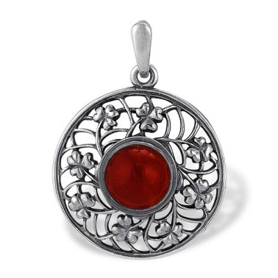 146706, Подвеска, серебро 925,  сердолик