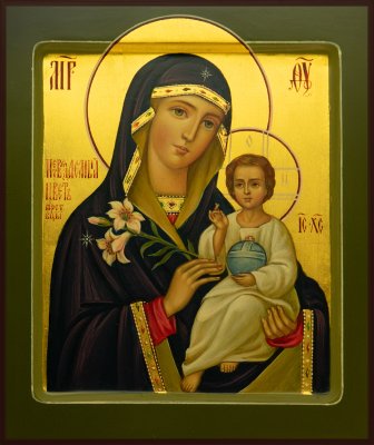 Y0153-97014, Икона Пресвятой Богородицы "Неувядаемый цвет" 17х21 2 кат.